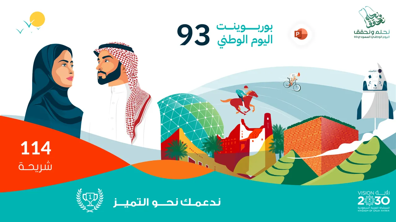 بوربوينت بزرنتيشن اليوم الوطني السعودي 93 لعام 1445