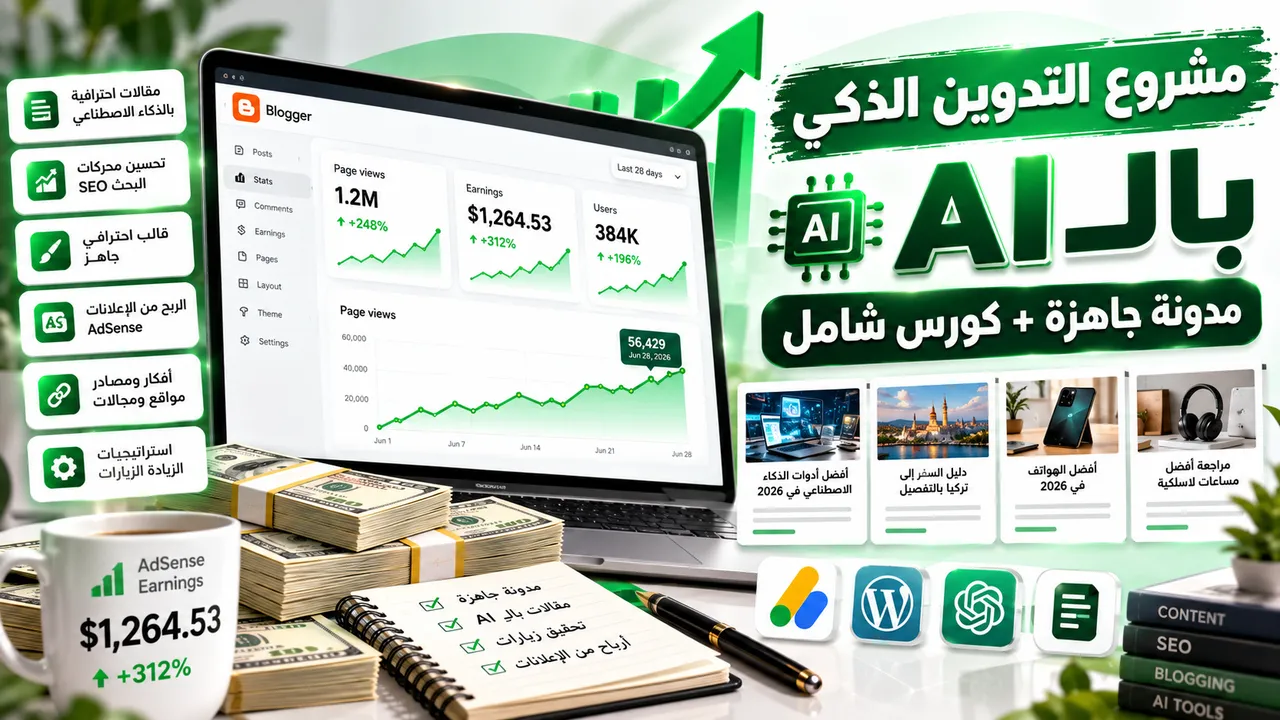 مشروع التدوين الذكي بالـ AI 🚀 | مدونة جاهزة + كورس شامل