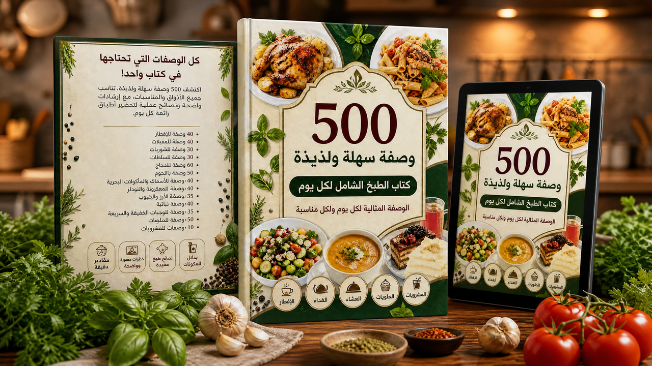 500 وصفة سهلة ولذيذة