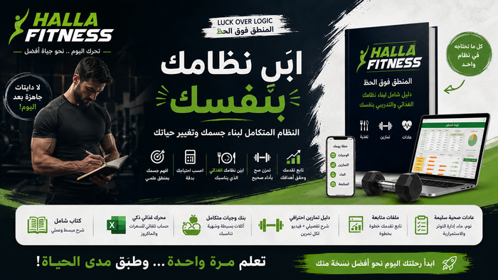 Halla Fitness PRO - برنامج تغذيه و تمرين كامل حسب إحتياجك