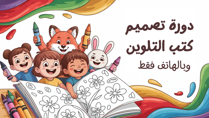 دورة تصميم كتب التلوين للأطفال و بالهاتف فقط