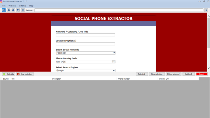 برنامج Social Phone Extractor