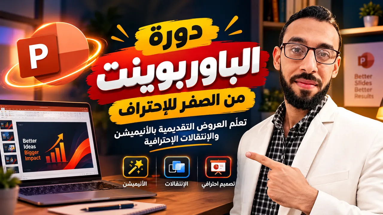 دورة إحتراف الباوربوينت من الصفر - ودورة لأساسيات الوورد