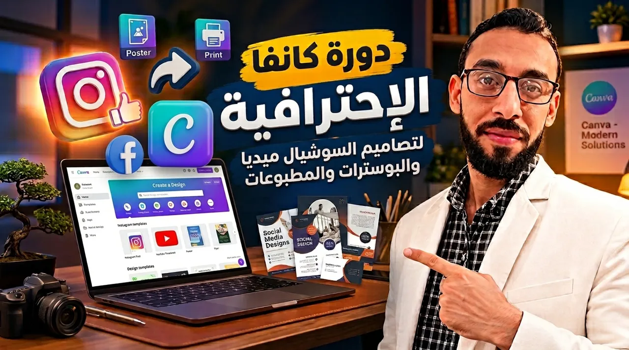دورة إحتراف كانفا لتصاميم السوشيال ميديا والبوسترات