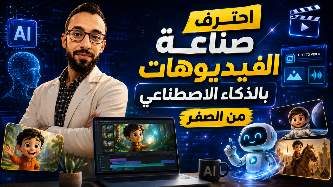 كورس صناعة الفيديوهات بالذكاء الاصطناعي من الصفر للإحتراف