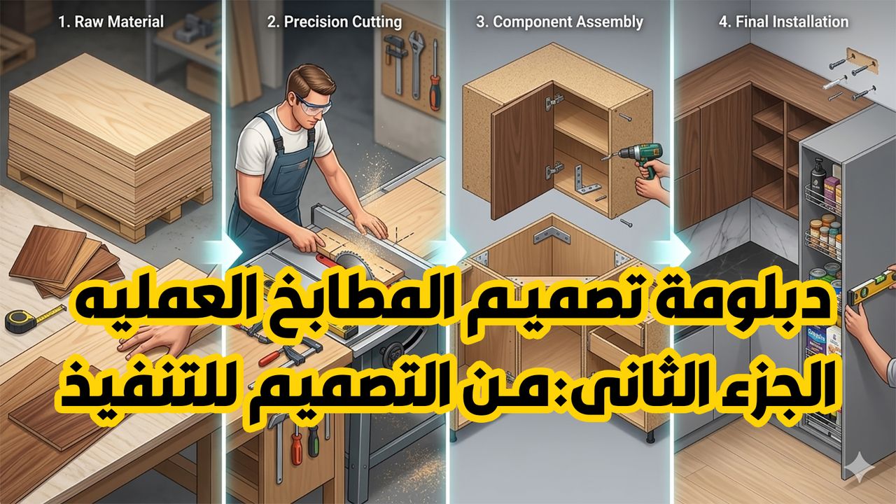 دبلومة تصميم المطابخ العمليه -الجزء الثانى: من التصميم للتفيذ