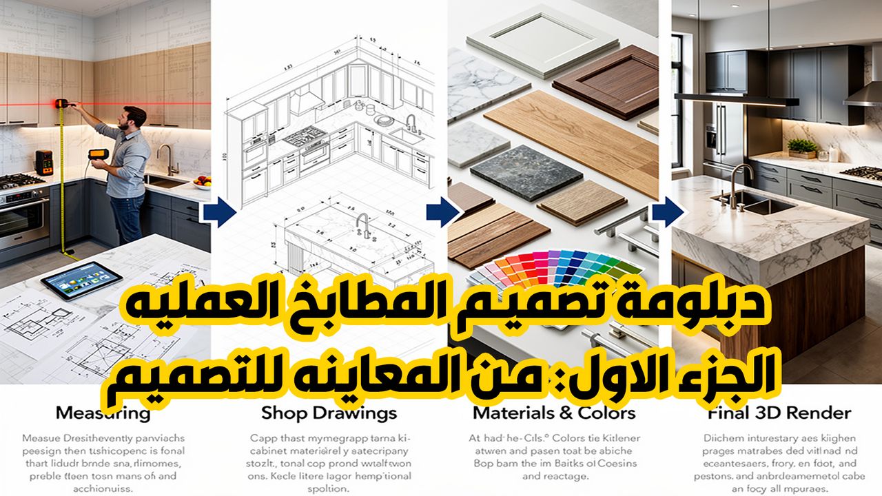 دبلومة تصميم المطابخ العمليه -الجزء الاول: من المعاينه للتصميم