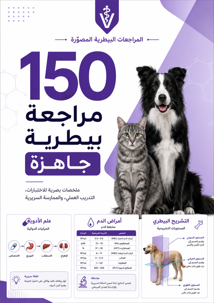 150 مراجعة بيطيرة جاهزة