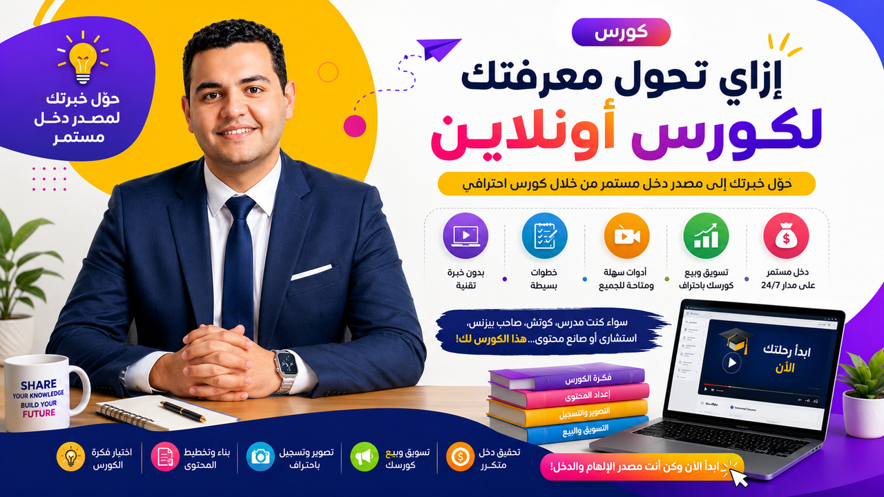 كيفية تحويل معرفتك ل كورس اونلاين والربح من خلالها