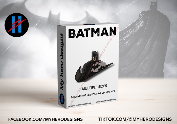 Batman Embroidery Design β Multi Size & Formats