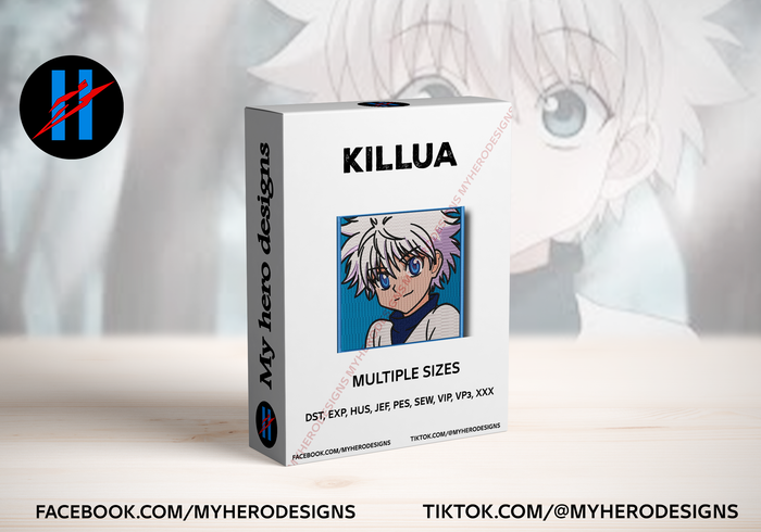 Killua Embroidery Design – Multi Size & Formats