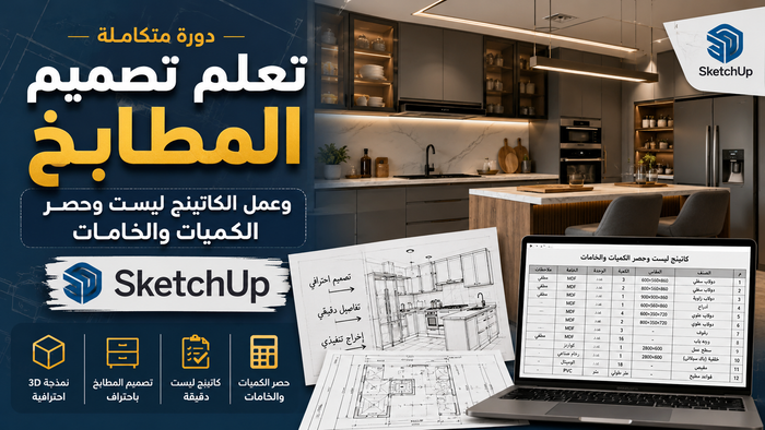 دورة احتراف تصميم المطابخ SketchUp