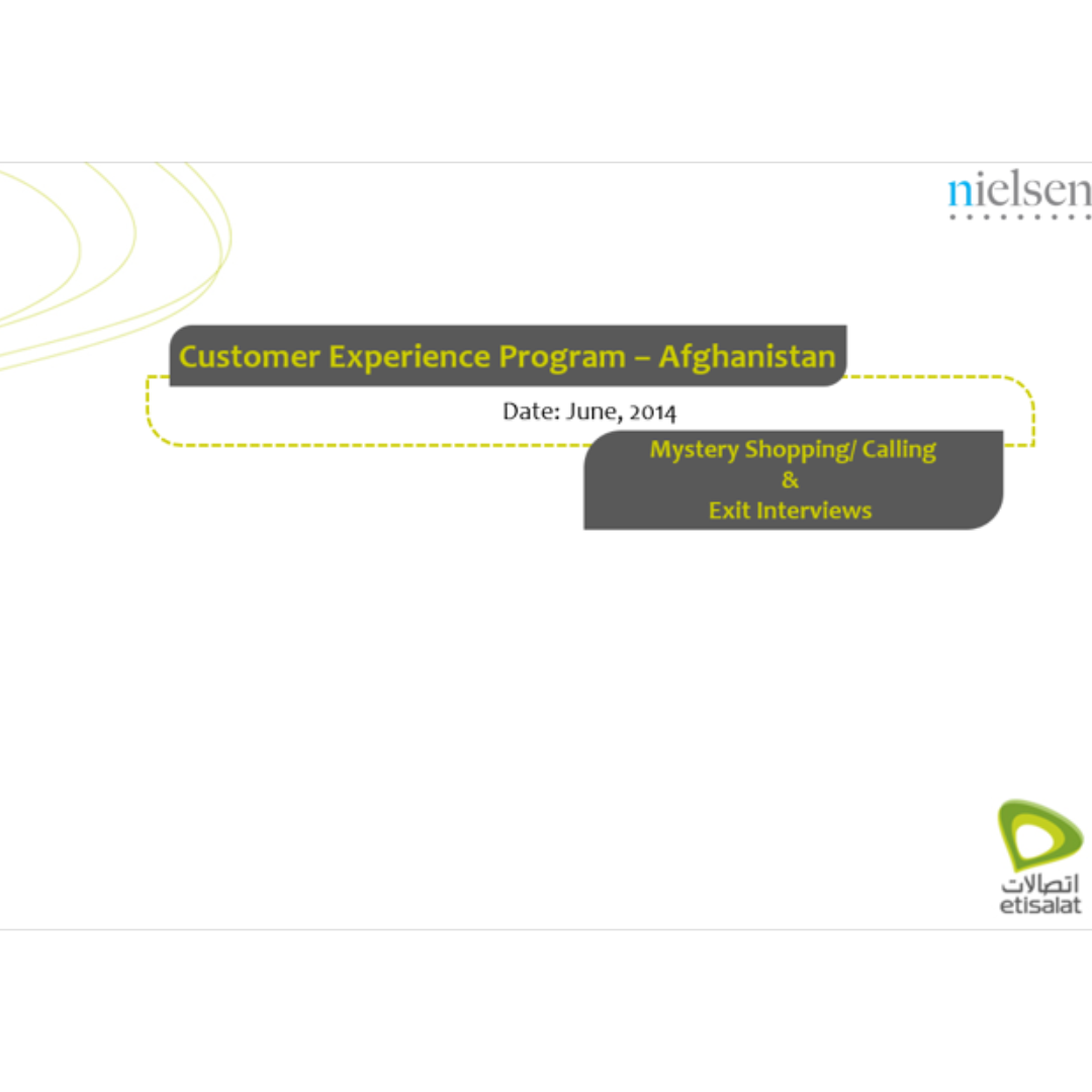 Customer Experience Study – Etisalat Afghanistan