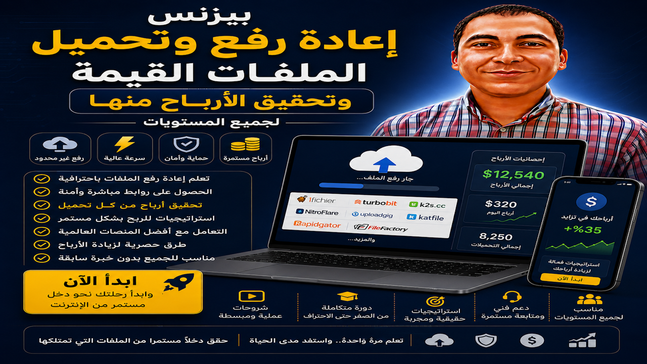 بيزنس إعادة رفع وتحميل الملفات القيمة وتحقيق الأرباح منها لجميع المستويات