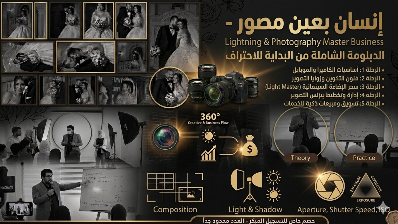 انسان بعين مصور ( lightning & Photography Master Business )
