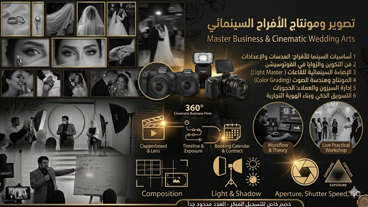 دليلك الشامل لاحتراف تصوير وإضاءة وبيزنس الأفراح.