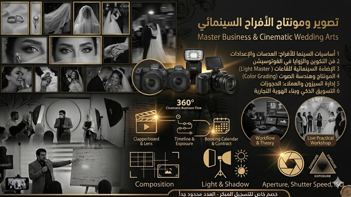 دليلك الشامل لاحتراف تصوير وإضاءة وبيزنس الأفراح.