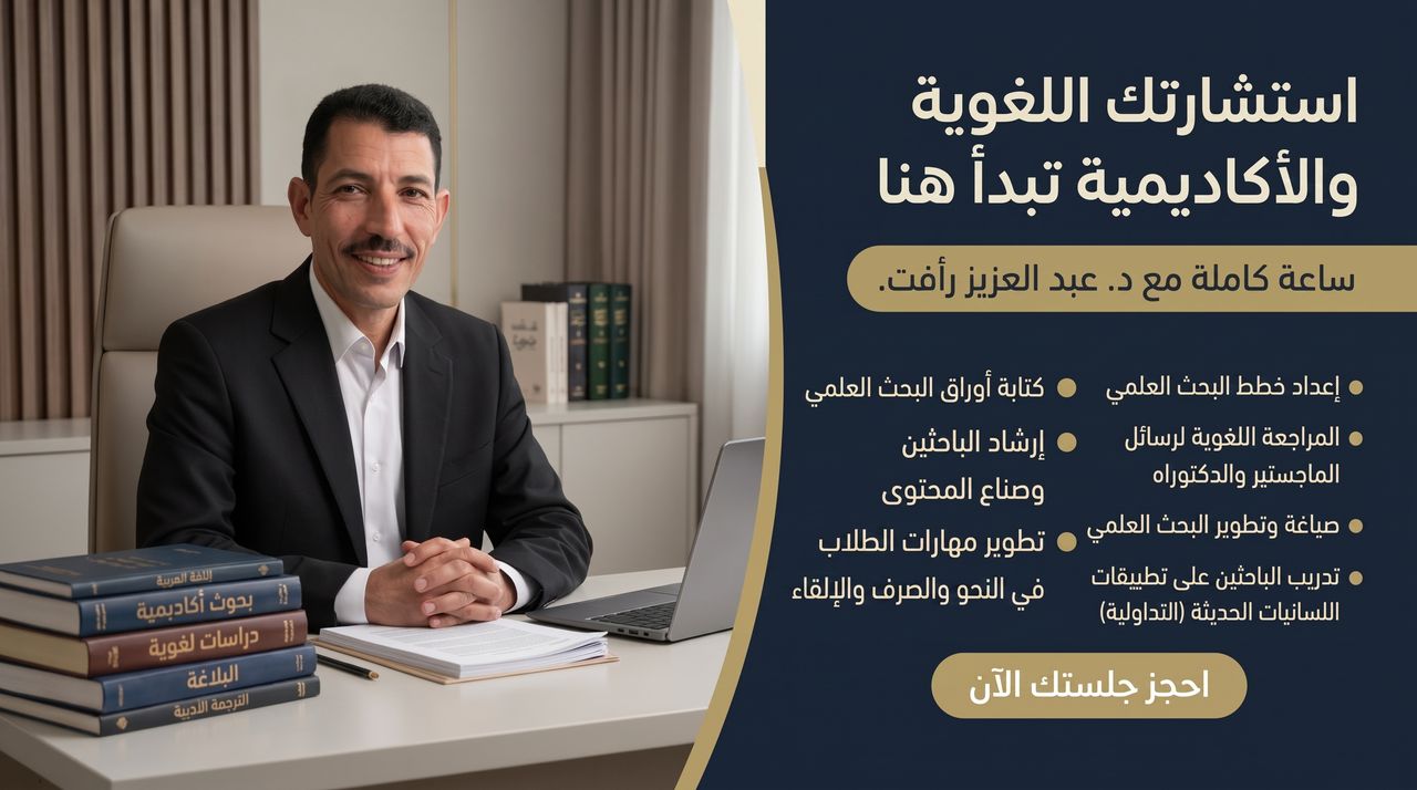 استشارة لغوية وأكاديمية مع د. عبد العزيز رأفت