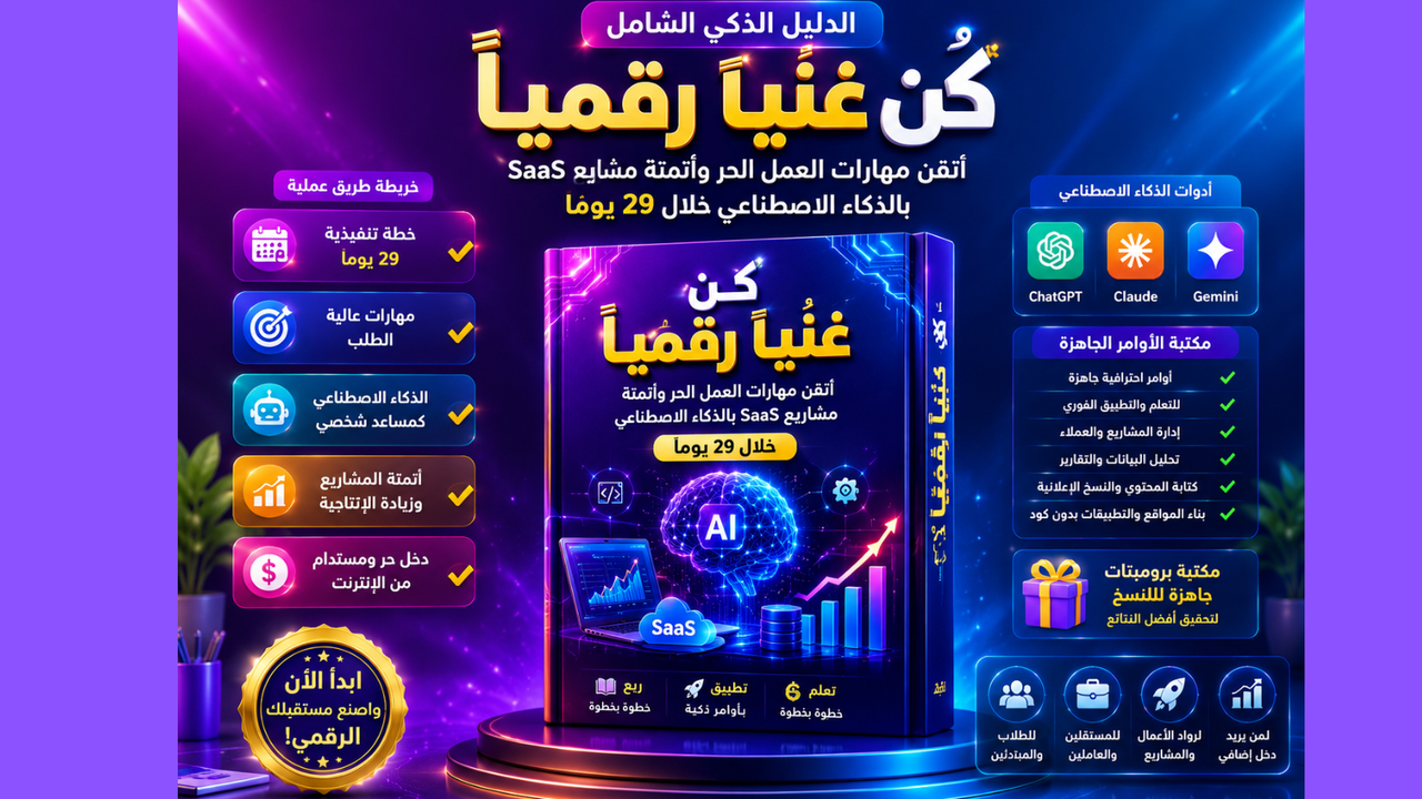 كن غنيا، اتقن العمل الحر، المهارات المربحه، فى 29 يوم