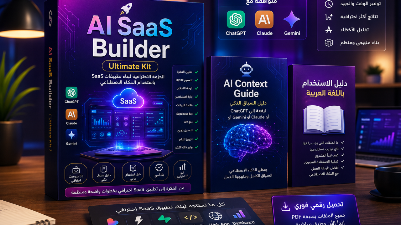 حزمة اوامر متقدمه لانشاء مشاريع saas خطوه بخطوه مع دليل استخدام + ملف تعليمات