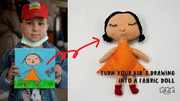 Turn your kid's drawing into a fabric doll workshop