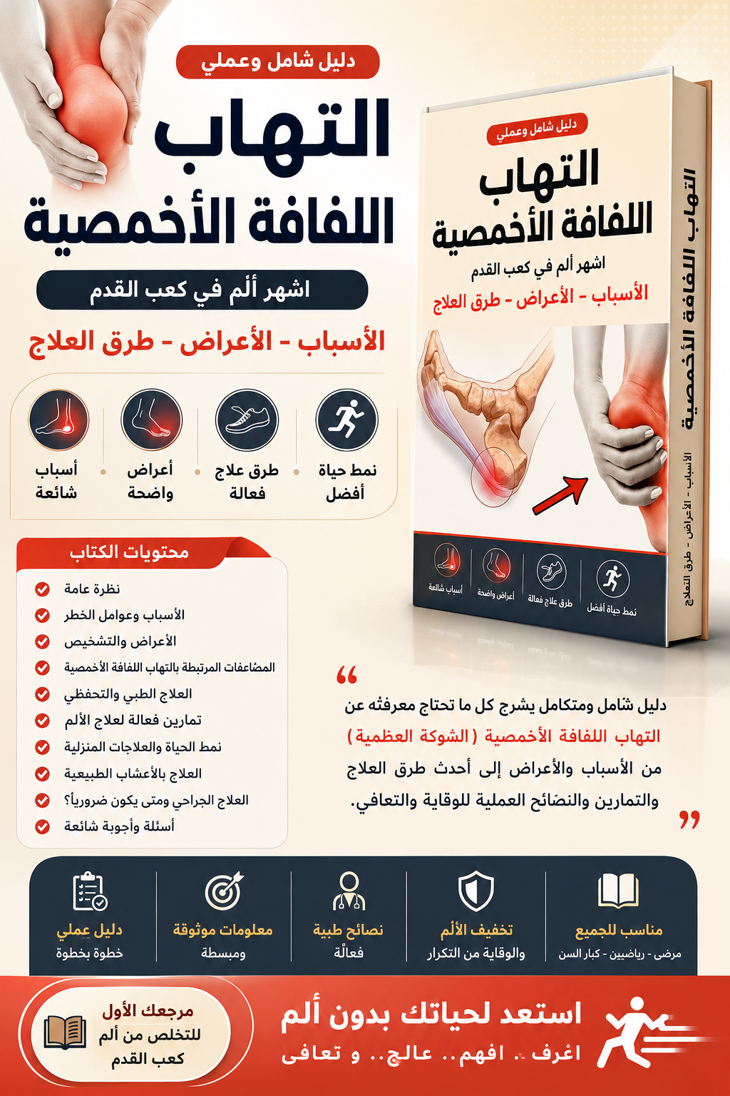 تخلص من ألم كعب القدم والتهاب اللفافة الأخمصية نهائياً